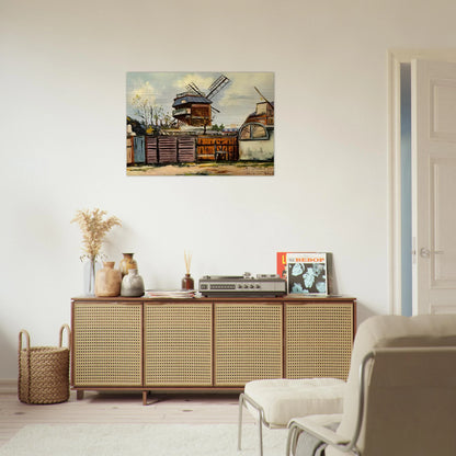 MOULIN DE LA GALETTE 6 - Maurice Utrillo Brushed Aluminum Print - 70x100 cm / 28x40 inches | Maurice Utrillo Aluminum Print | Maurice Utrillo Prints
