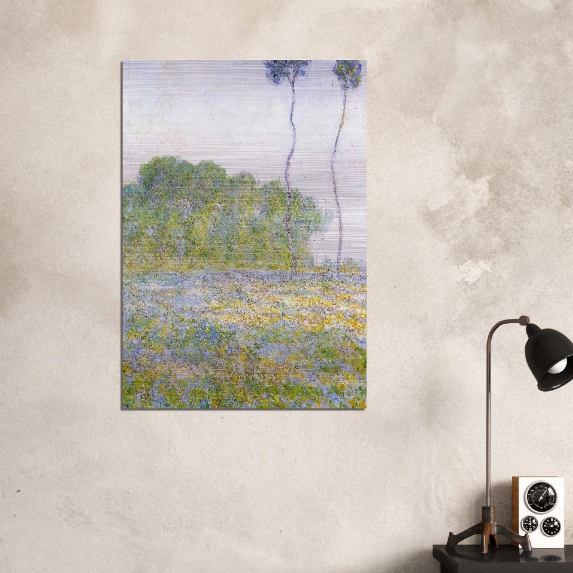 Springtime. Meadow at Giverny - claude monet Brushed Aluminum Print - 70x100 cm / 28x40 inches | claude monet Aluminum Print | claude monet Prints