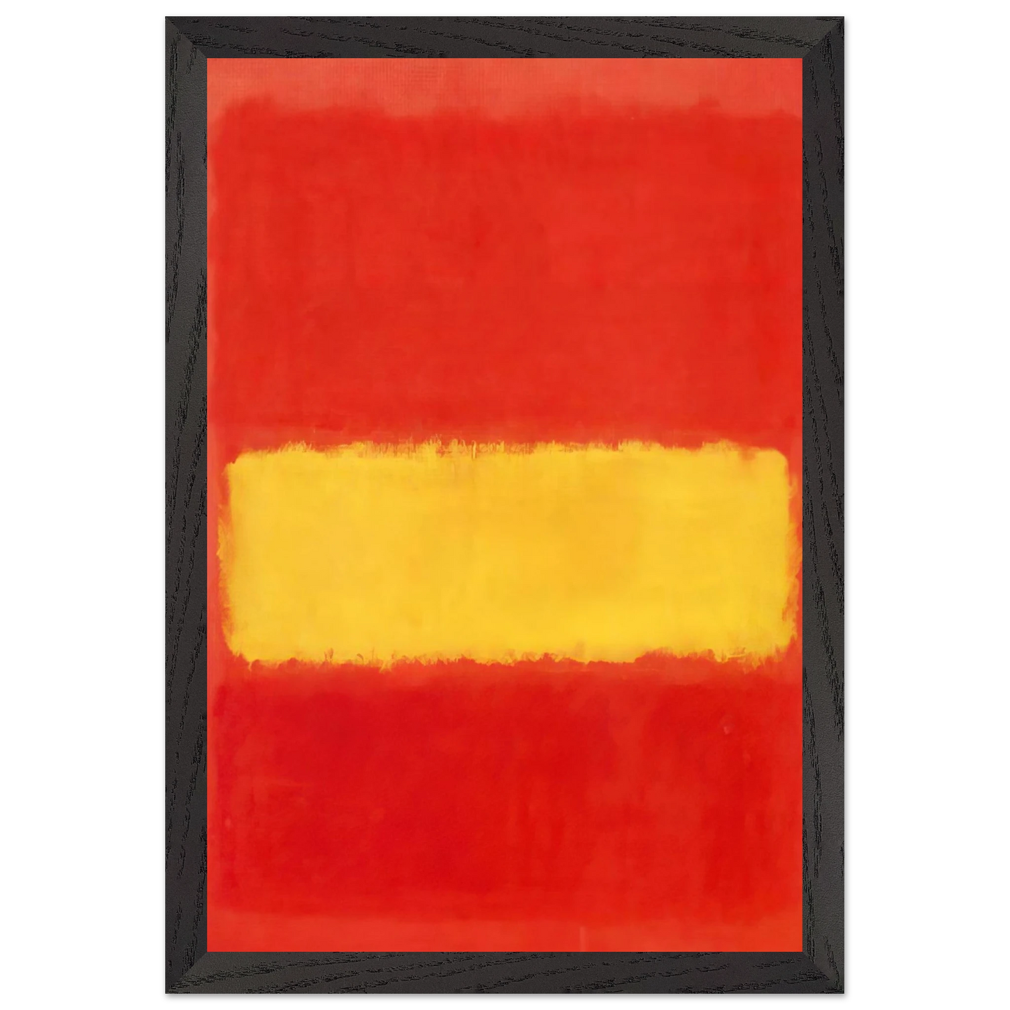 Mark Rothko - Yellow band - 1956 Wall Art - 60x80 cm / 24x32 inches - Premium Wooden Framed Poster With Fine Art Paper-canvas - Black frame