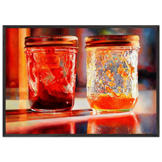 Smears of Jam Lights of Jelly - 2007 - Mary Pratt 70x100 cm / 28x40 inches Framed Art Print – Black Wooden Frame