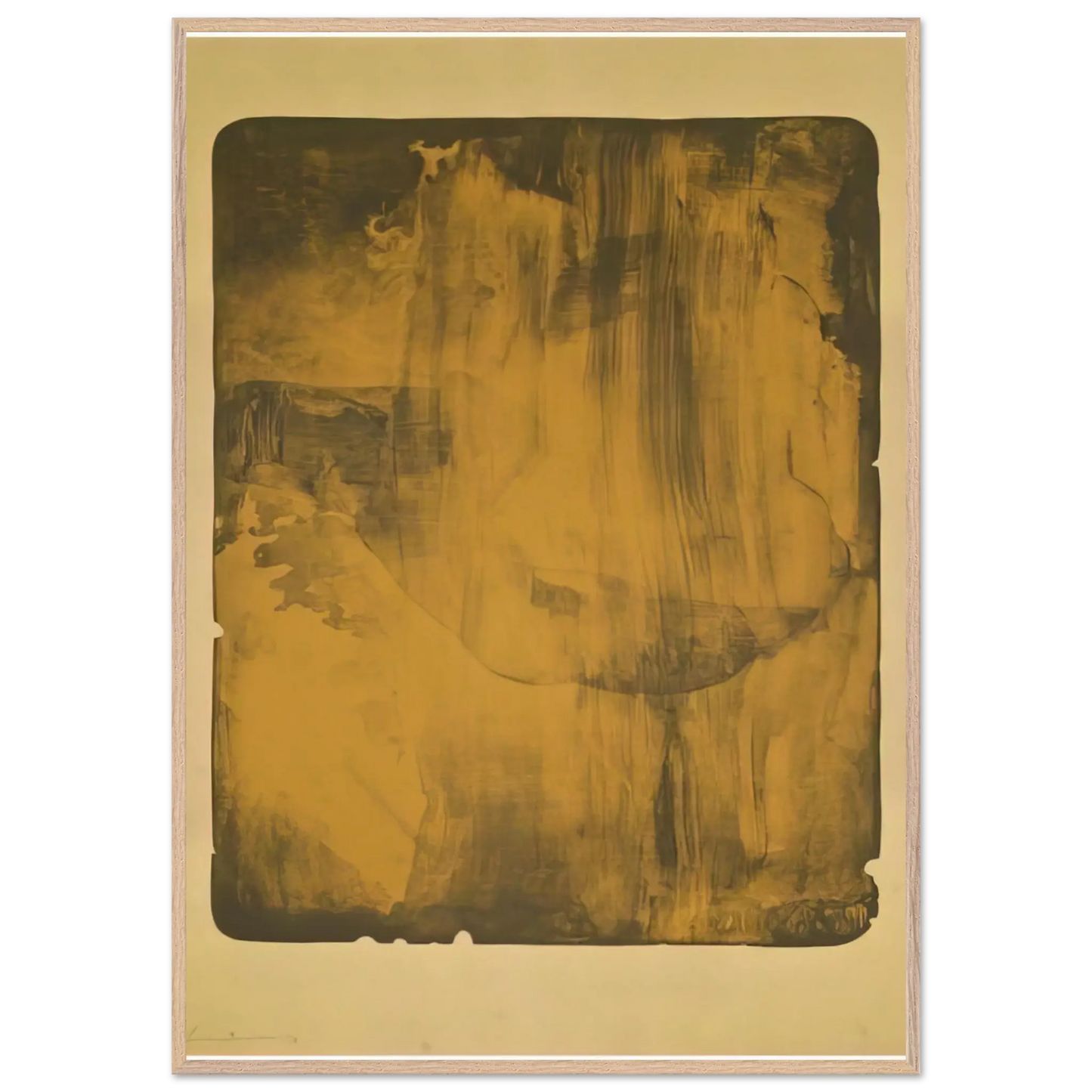 Helen Frankenthaler - Bronze Smoke - 1978 Wall art - 28x43  cm / XL (11x17 Inches) - Premium Wooden Framed Poster With Fine Art Paper - White frame