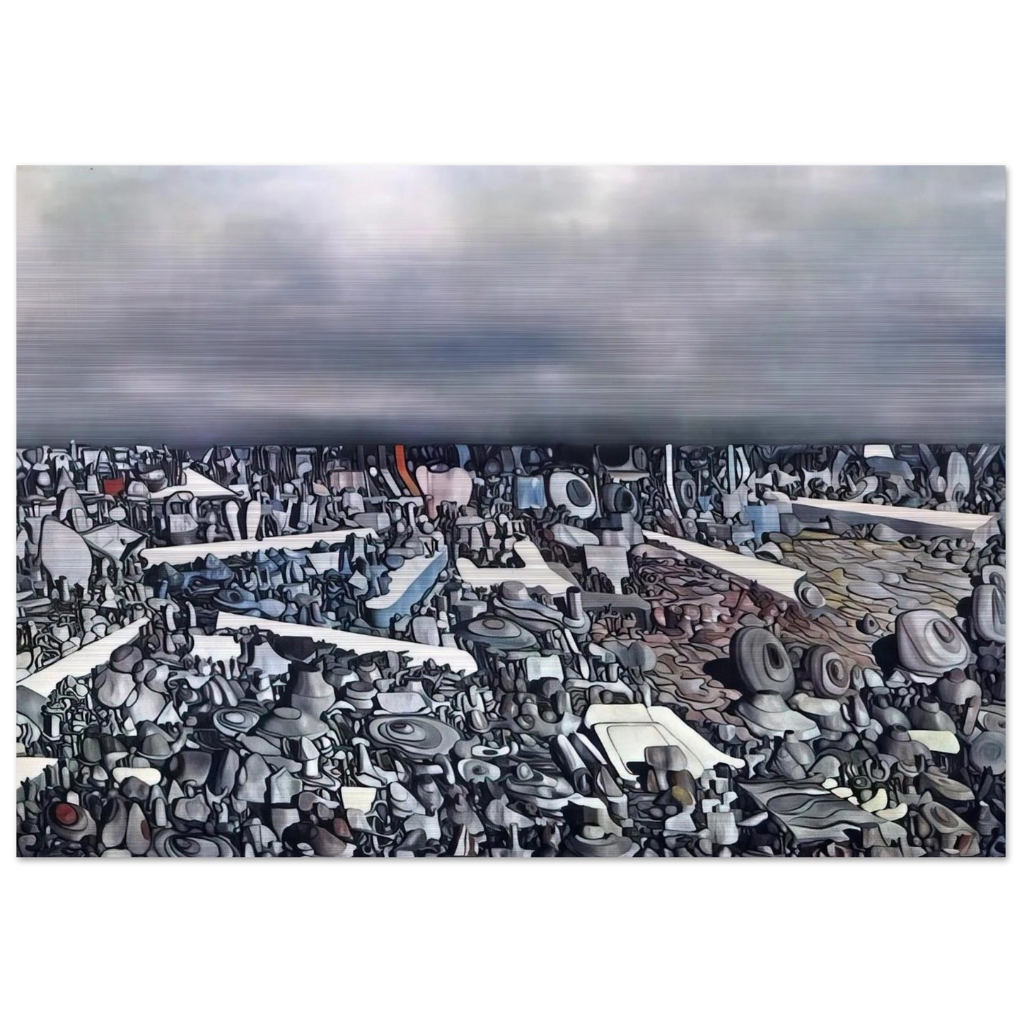 Multiplication of the Arcs - Yves Tanguy Brushed Aluminum Print - 70x100 cm / 28x40 inches | Yves Tanguy Aluminum Print | Yves Tanguy Prints
