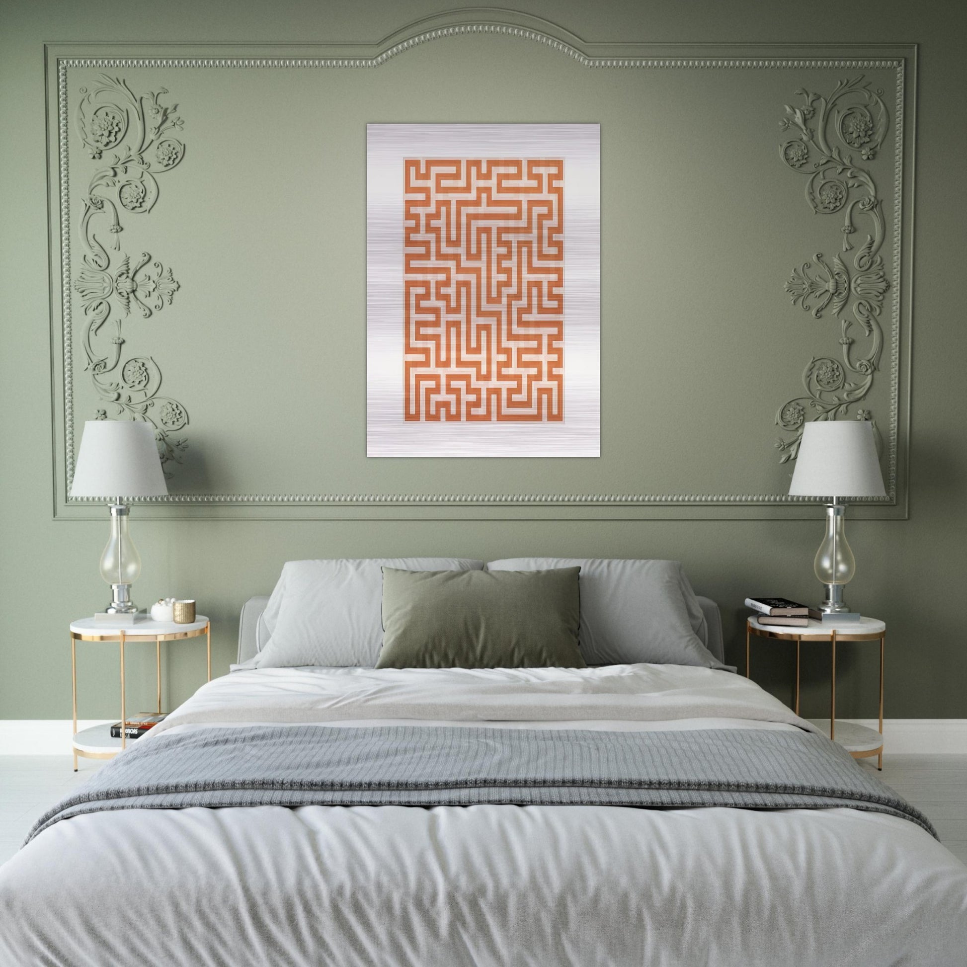 RED MEANDER II 1971 - Anni Albers Brushed Aluminum Print - 70x100 cm / 28x40 inches | Anni Albers Aluminum Print | Anni Albers Prints