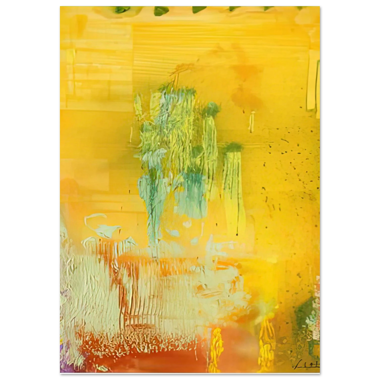 Helen Frankenthaler - Aspens, 1991- Wall Art - 30x40 cm / 12x16 inches - Premium Wooden Framed Poster With Fine Art Paper-canvas - Wood frame