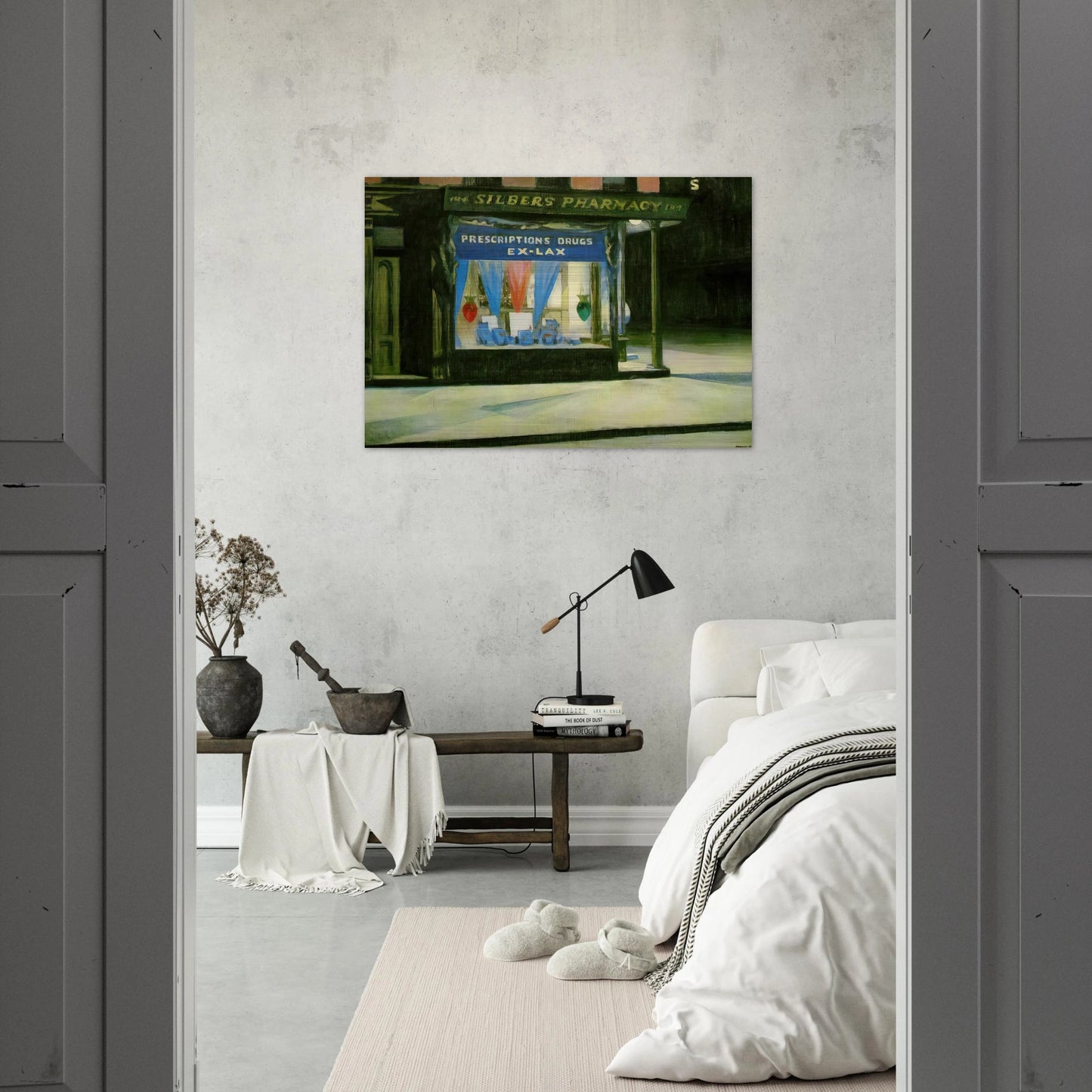 Drug Store - Edward Hopper Brushed Aluminum Print - 70x100 cm / 28x40 inches | Edward Hopper Aluminum Print | Edward Hopper Prints