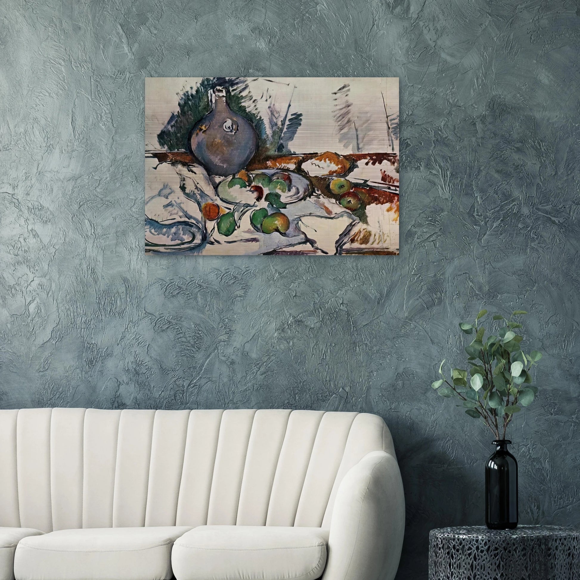 Still Life with Water Jug - Paul Cézanne Brushed Aluminum Print - 70x100 cm / 28x40 inches | Paul Cézanne Aluminum Print | Paul Cézanne Prints
