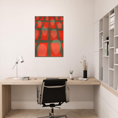 Untitled - Faces in a Grid Red - 1971 - Clarence Holbrook Carter Brushed Aluminum Print - 70x100 cm / 28x40 inches | Clarence Holbrook Carter Aluminum Print | Clarence Holbrook Carter Prints