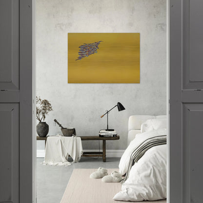 Colors on Yellow Gold - 1973 - Robert Goodnough Brushed Aluminum Print - 70x100 cm / 28x40 inches | Robert Goodnough Aluminum Print | Robert Goodnough Prints