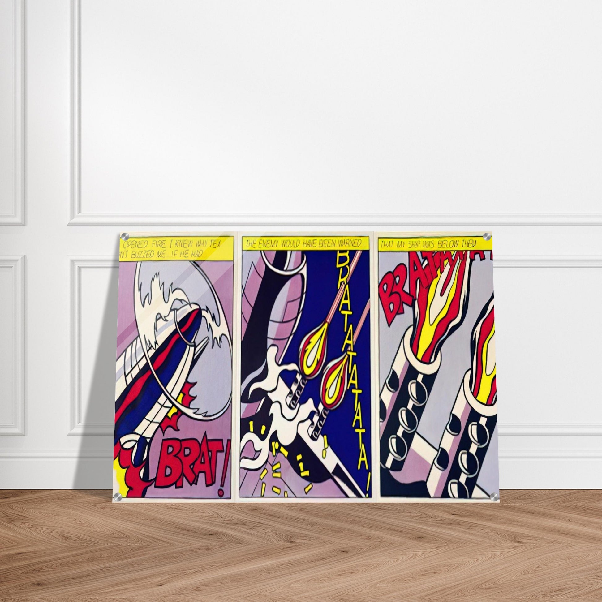 AS I OPENED FIRE 1964 - Roy Lichtenstein Acrylic Print - 70x100 cm / 28x40″ inches | Roy Lichtenstein Wall Art | Roy Lichtenstein Prints