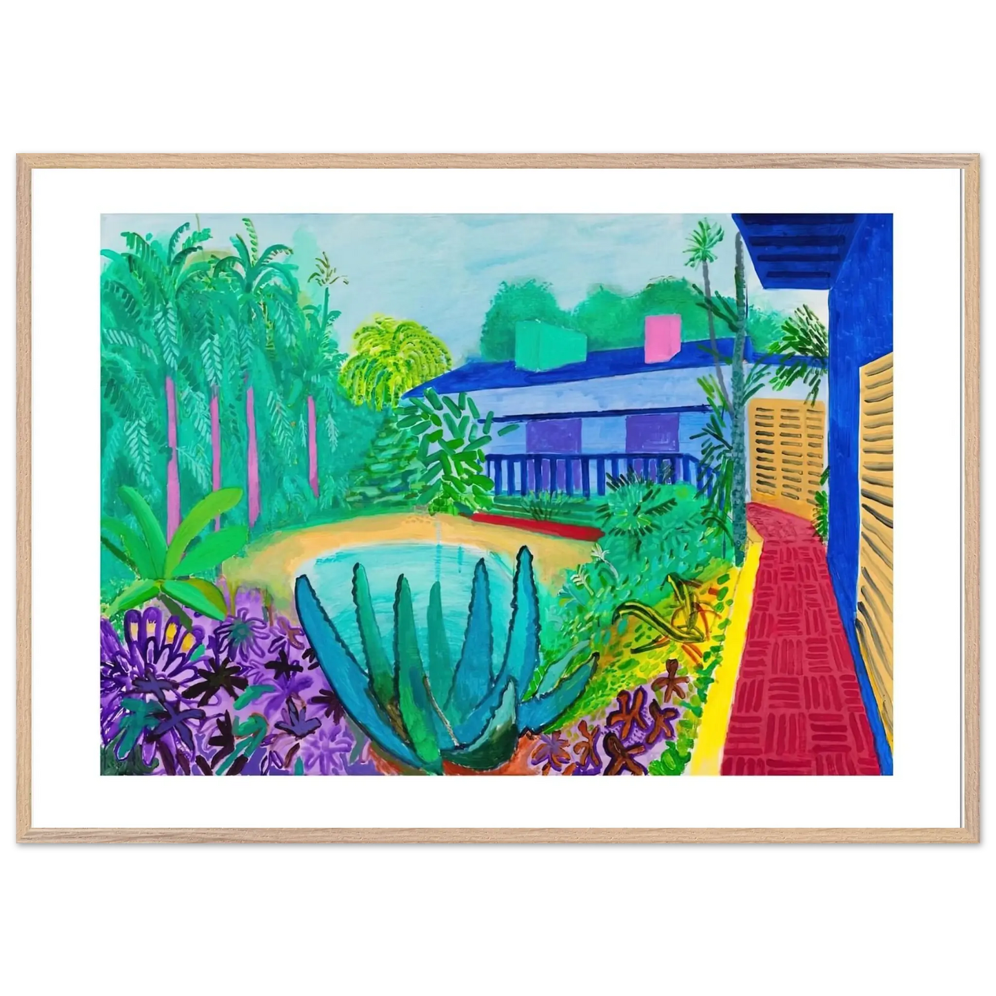 David Hockney - David Hockney Wall art - 30x45 cm / 12x18 Inches - Premium Wooden Framed Poster With Fine Art Paper - Wood frame
