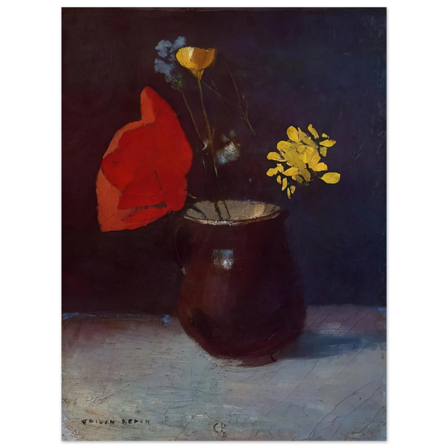 Odilon Redon - PITCHER OF FLOWERS  75x100 cm / 30x40inches Fine Art Poster