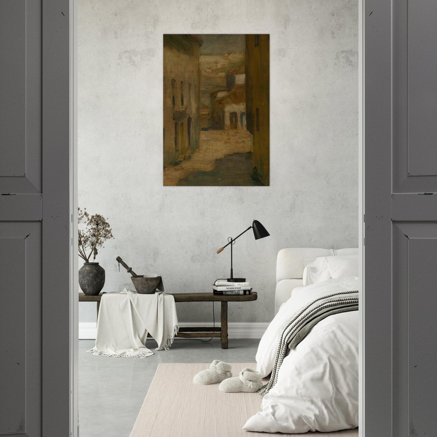 Street of Segovia - Tarsila do Amaral Brushed Aluminum Print - 70x100 cm / 28x40 inches | Tarsila do Amaral Aluminum Print | Tarsila do Amaral Prints