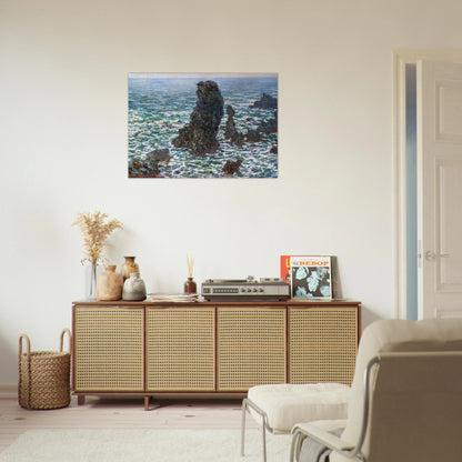 The Pyramids of Port Coton, Belle-Ile-en-Mer - claude monet Brushed Aluminum Print - 70x100 cm / 28x40 inches | claude monet Aluminum Print | claude monet Prints
