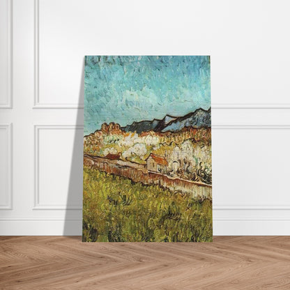 At the Foot of the Mountains - Vincent van Gogh Brushed Aluminum Print - 70x100 cm / 28x40 inches | Vincent van Gogh Aluminum Print | Vincent van Gogh Prints