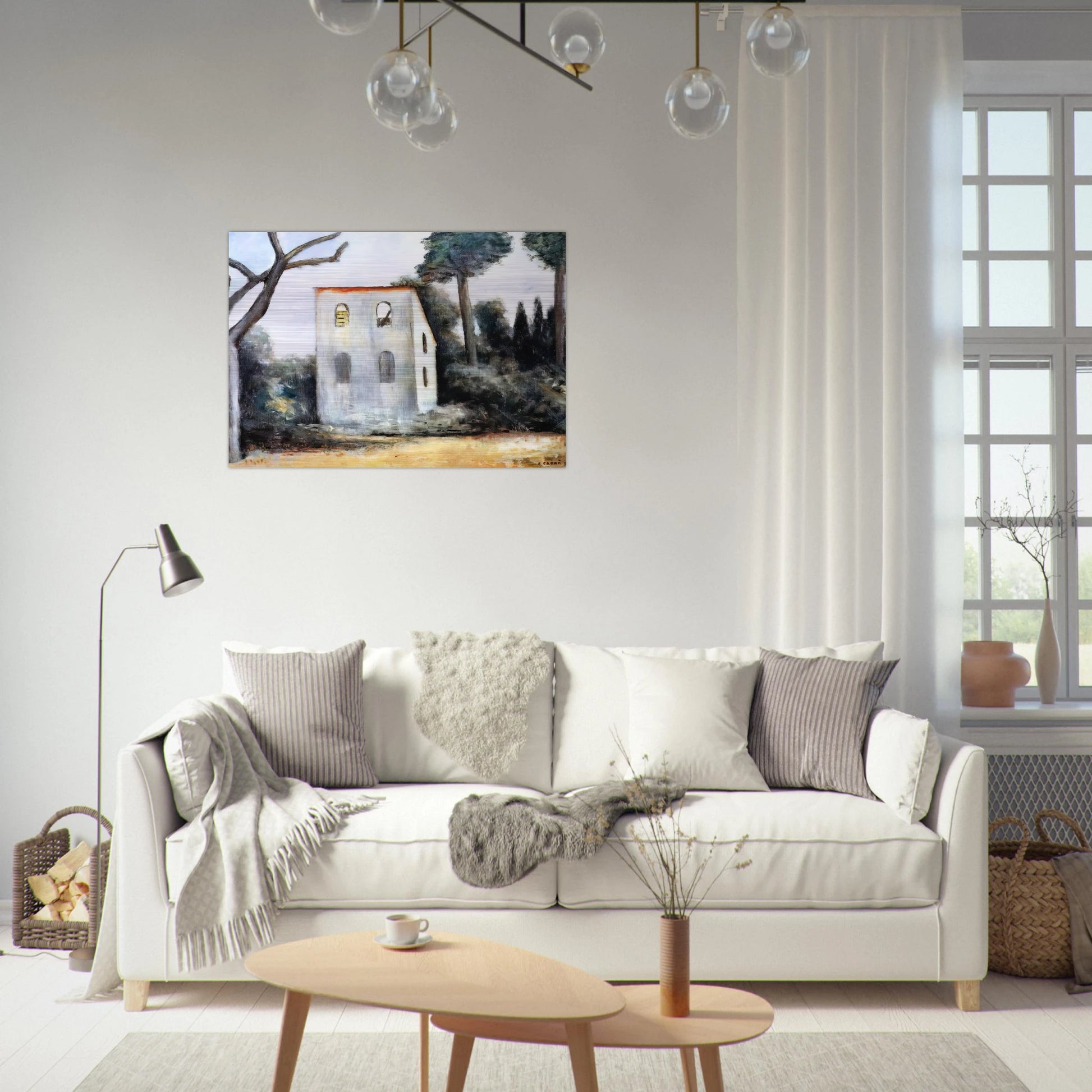 LA CASA ABBANDONATA 1930 - Carlo Carra Brushed Aluminum Print - 70x100 cm / 28x40 inches | Carlo Carra Aluminum Print | Carlo Carra Prints
