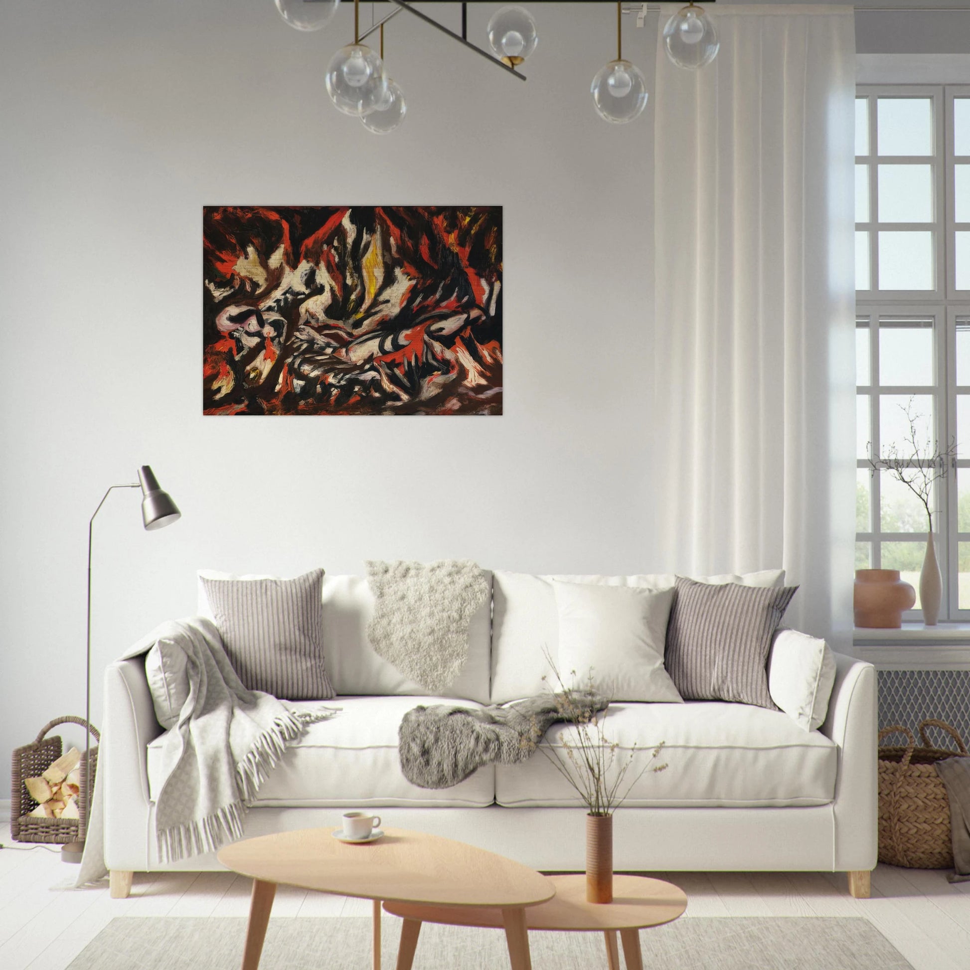THE FLAME 1938 - Jackson Pollock Brushed Aluminum Print - 70x100 cm / 28x40 inches | Jackson Pollock Aluminum Print | Jackson Pollock Prints
