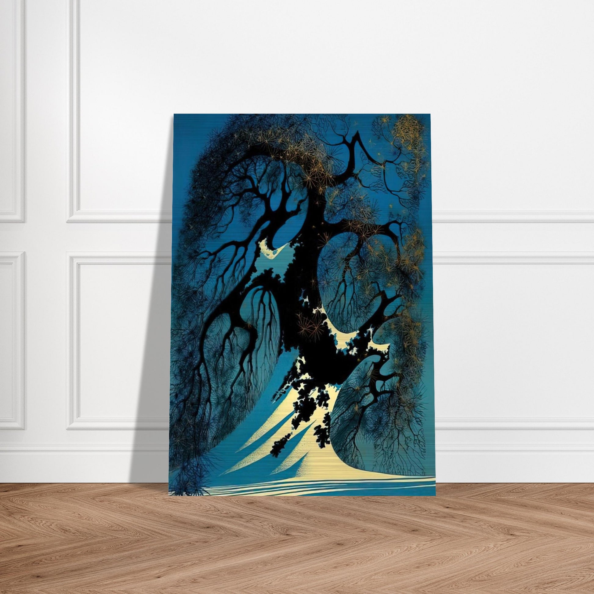 Winter Bonsai - Eyvind Earle Brushed Aluminum Print - 70x100 cm / 28x40 inches | Eyvind Earle Aluminum Print | Eyvind Earle Prints