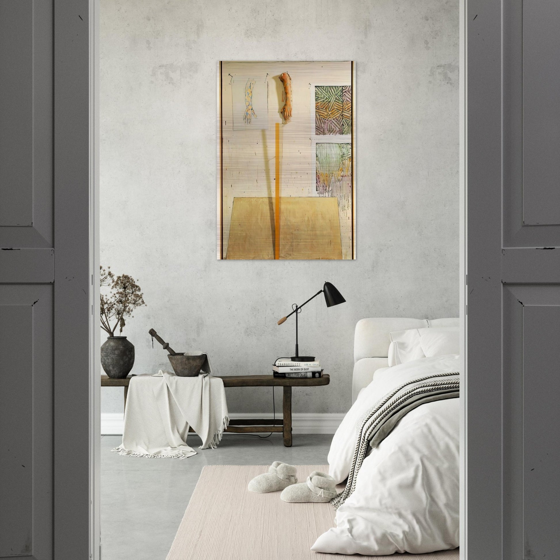 IN THE STUDIO - Jasper Johns Brushed Aluminum Print - 70x100 cm / 28x40 inches | Jasper Johns Aluminum Print | Jasper Johns Prints
