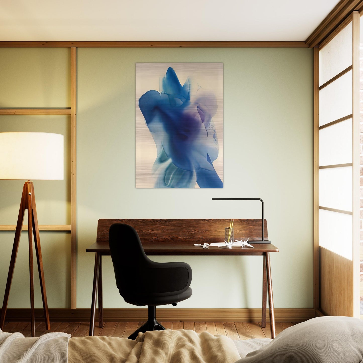 Phenomena Astral Blue - Paul Jenkins Brushed Aluminum Print - 70x100 cm / 28x40 inches | Paul Jenkins Aluminum Print | Paul Jenkins Prints