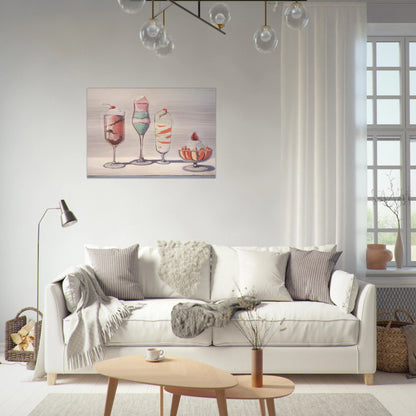Four Sundaes - Pop Art - Wayne Thiebaud Brushed Aluminum Print - 70x100 cm / 28x40 inches | Wayne Thiebaud Aluminum Print | Wayne Thiebaud Prints