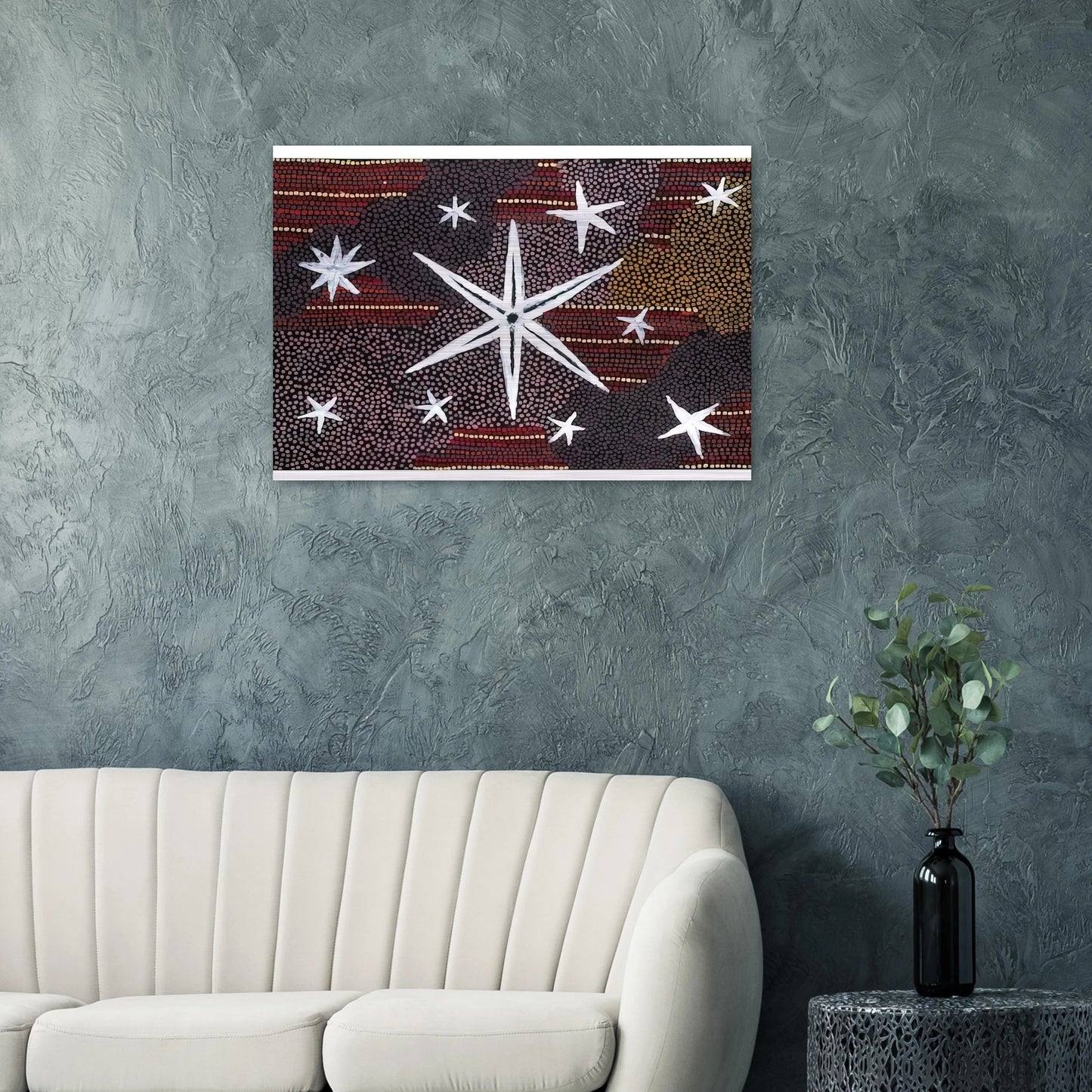 Rêve Etoile - 2001 - Clifford Possum Tjapaltjarri Brushed Aluminum Print - 70x100 cm / 28x40 inches | Clifford Possum Tjapaltjarri Aluminum Print | Clifford Possum Tjapaltjarri Prints