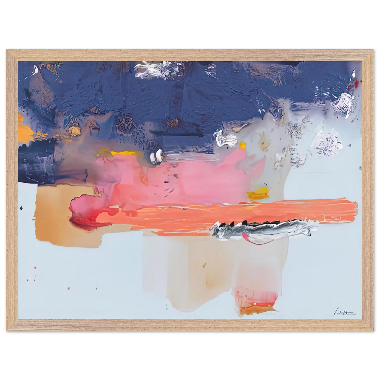 Helen Frankenthaler - Western Roadmap, 1991- Wall Art - 30x40 cm / 12x16 inches - Premium Wooden Framed Poster With Fine Art Paper-canvas - White frame
