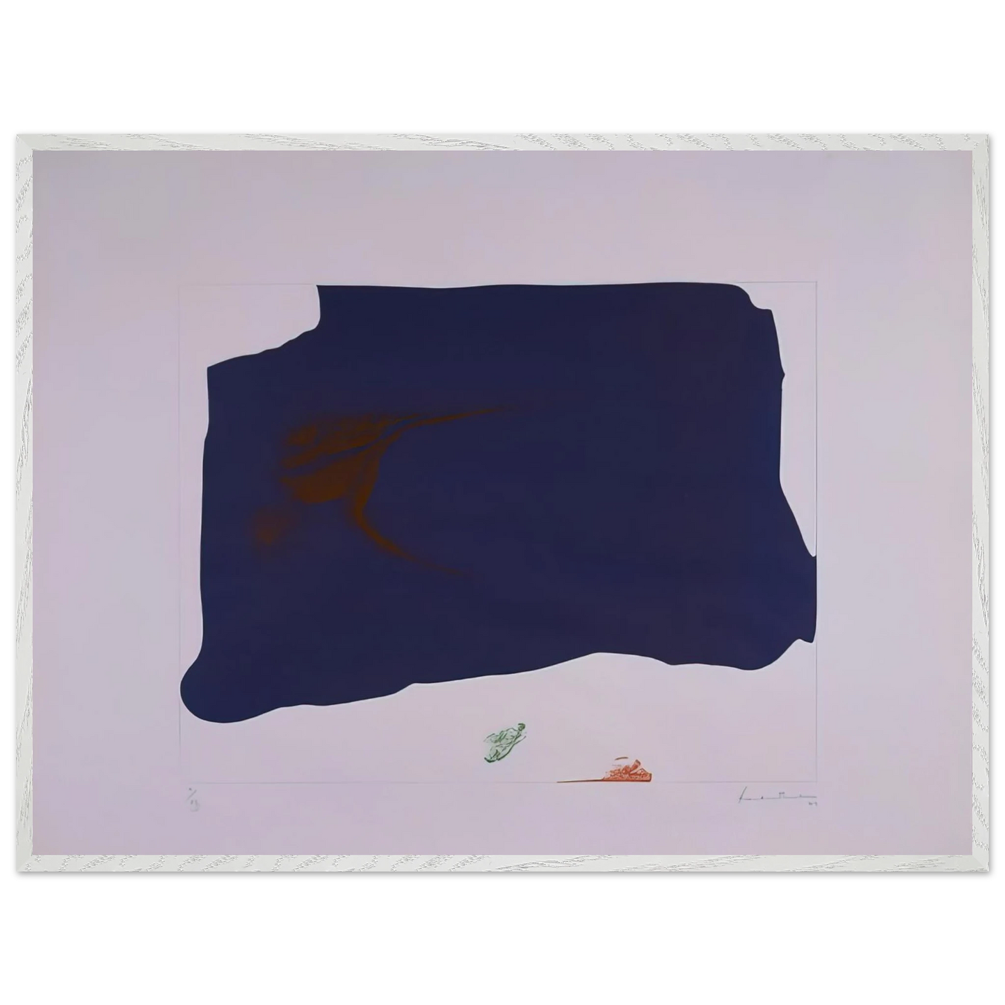 Helen Frankenthaler - Variation II on Mauve Corner - 1969 Wall art - A1 (59.4 x 84.1  cm) - Premium Wooden Framed Poster With Fine Art Paper-canvas - White frame