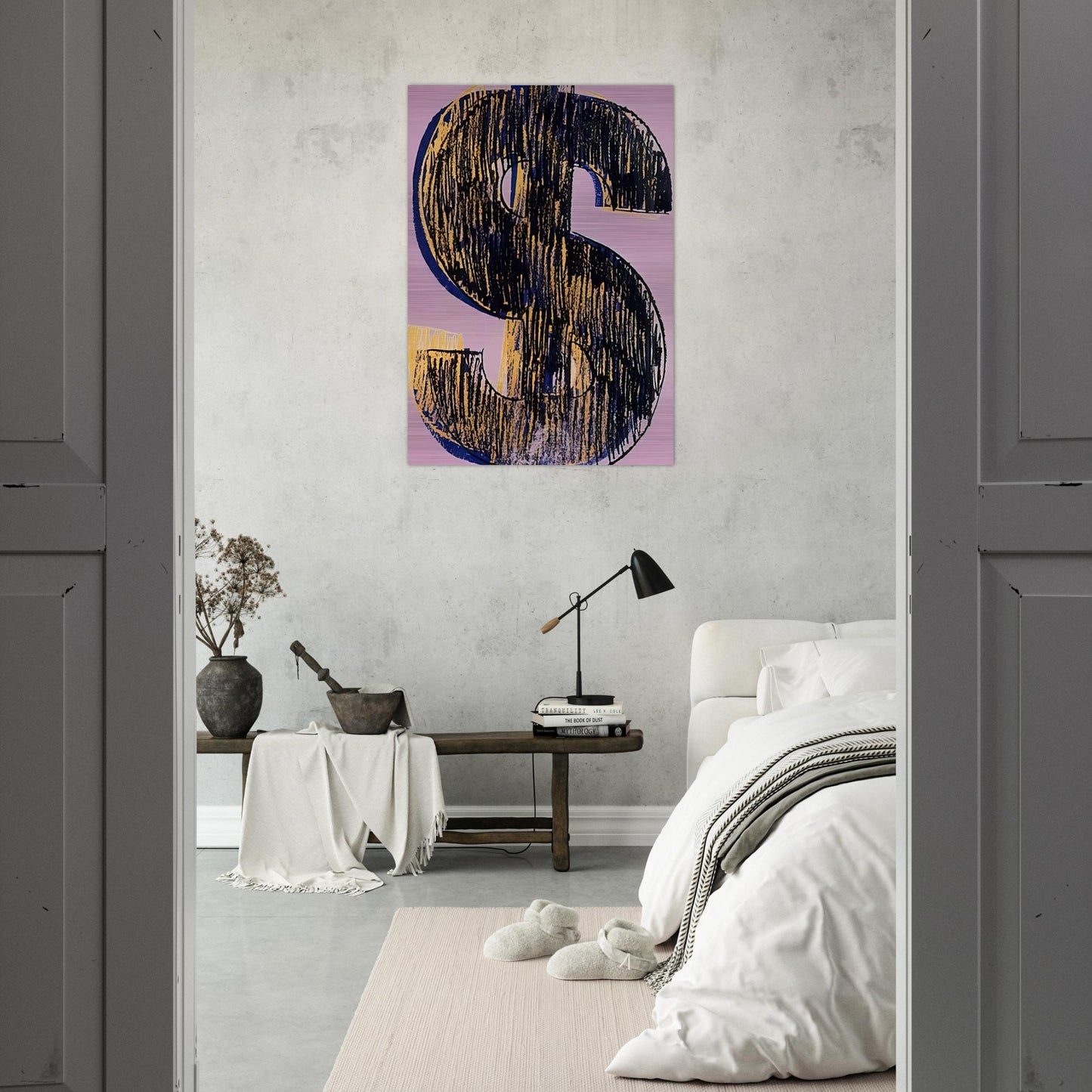 Dollar Sign - Andy Warhol Brushed Aluminum Print - 70x100 cm / 28x40 inches | Andy Warhol Aluminum Print | Andy Warhol Prints