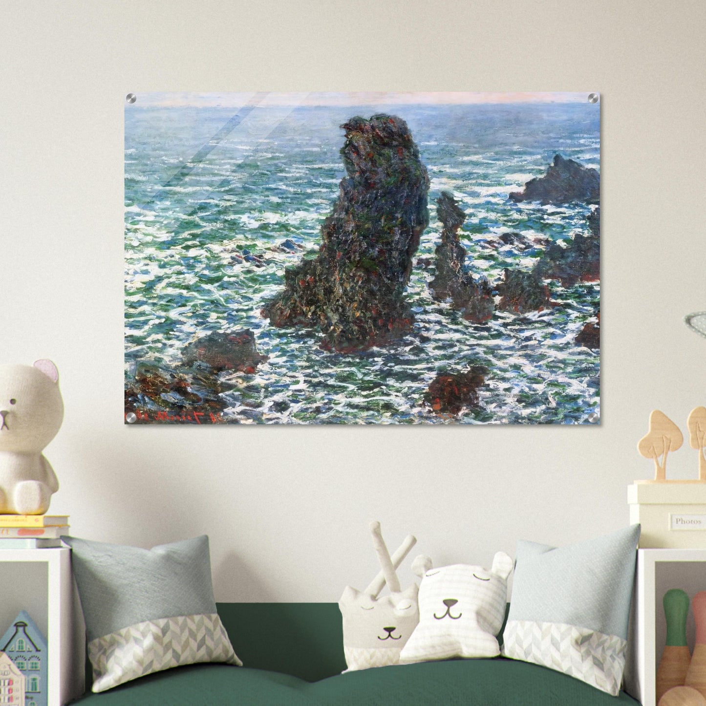 The Pyramids of Port Coton, Belle-Ile-en-Mer - claude monet Acrylic Print - 70x100 cm / 28x40″ inches