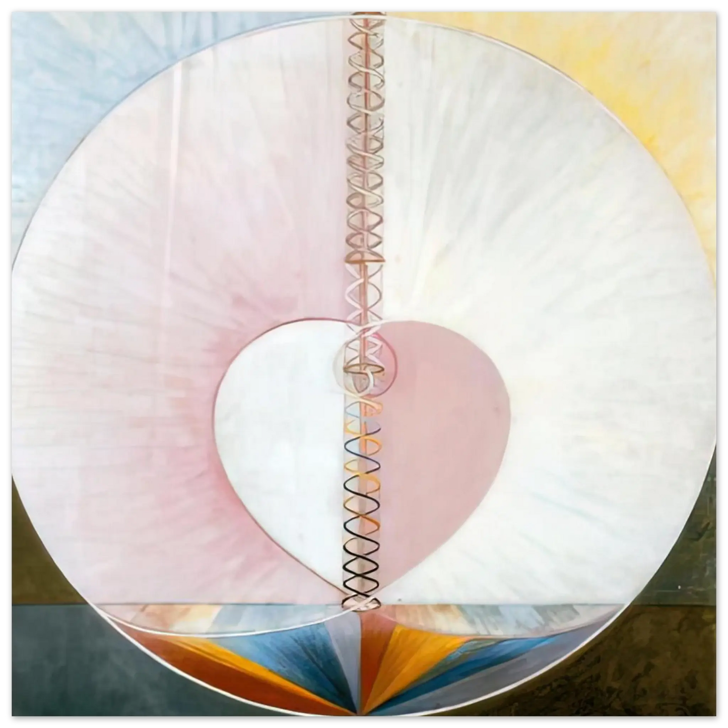 Hilma af Klint - WHAT A HUMAN BEING IS 1910 Wall art - 21x29.7 cm / 8x12" - Premium Wooden Framed Poster With Fine Art Paper - White frame