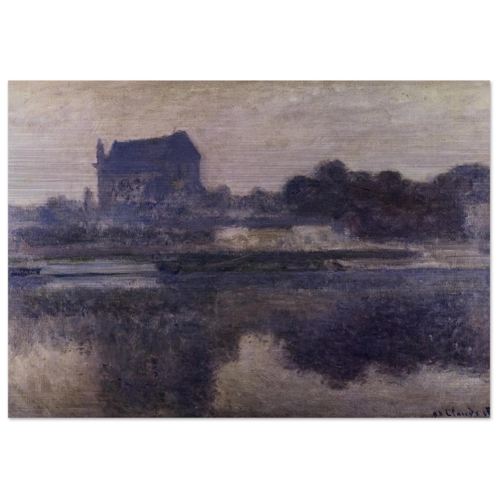 Vernon Church in Fog - claude monet Brushed Aluminum Print - 70x100 cm / 28x40 inches | claude monet Aluminum Print | claude monet Prints