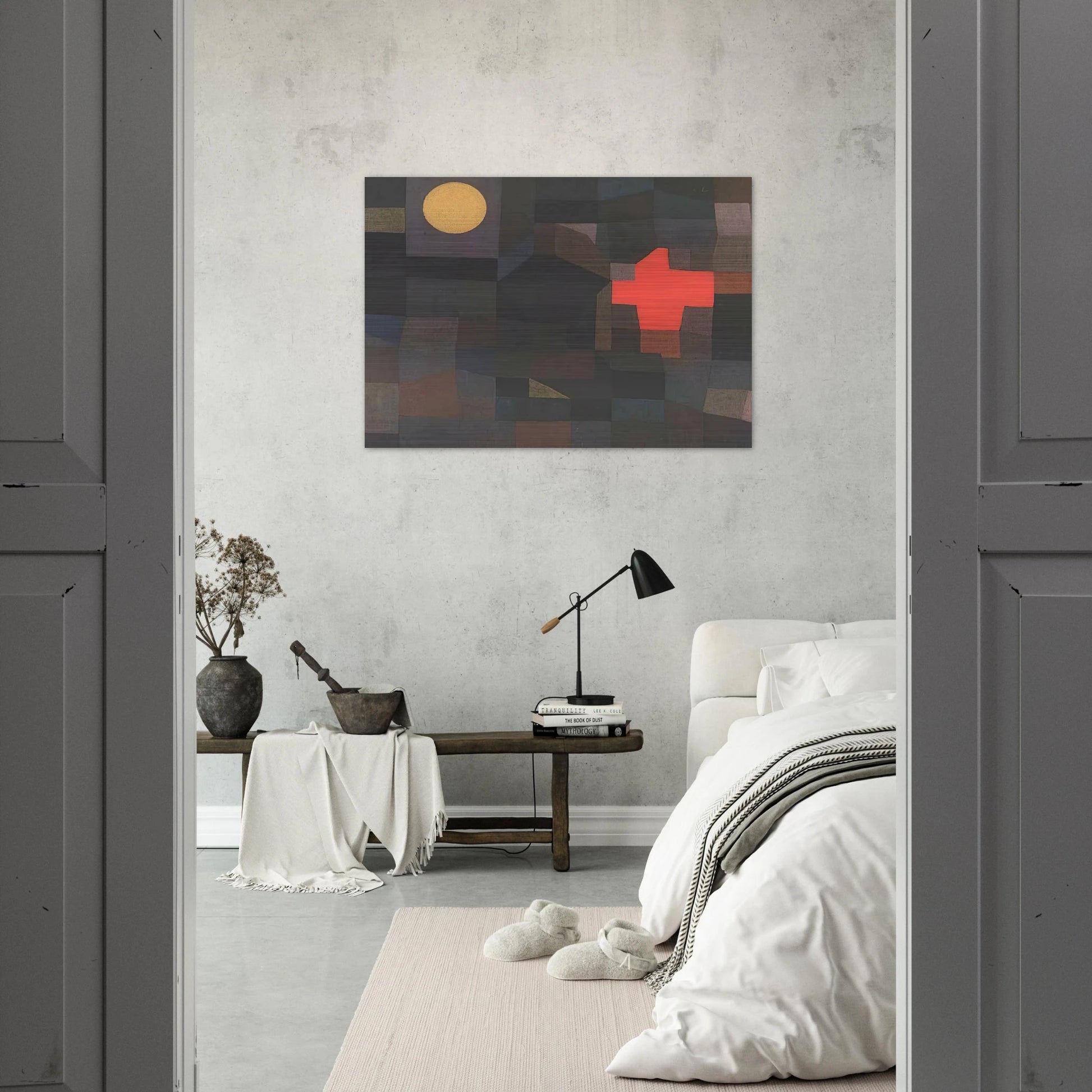 FIRE FULL MOON 1933 - Paul Klee Brushed Aluminum Print - 70x100 cm / 28x40 inches | Paul Klee Aluminum Print | Paul Klee Prints