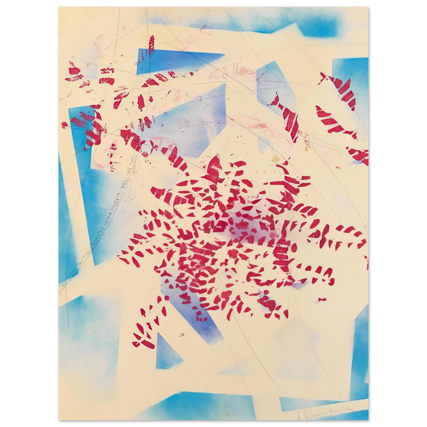 Alighiero Boetti - UNO DEI TRE QUADRI MUTI SENZA SCRITTURA 1988  75x100 cm / 30x40inches Fine Art Poster