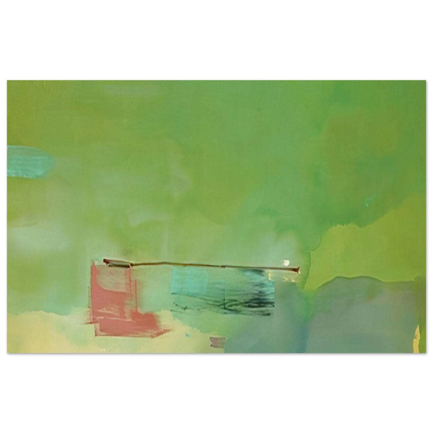 Helen Frankenthaler - Springscape - 1975 Wall art - 50x70 cm / 20x28 inches - Premium Wooden Framed Poster With Fine Art Paper-canvas - Black frame