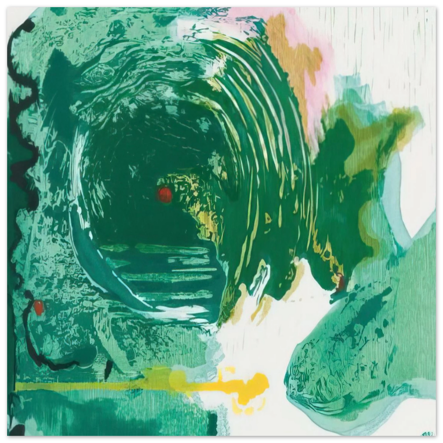 Helen Frankenthaler - Radius - 1993 Wall art - 27x35 cm / 11x14 inches - Premium Wooden Framed Poster With Fine Art Paper-canvas - Black frame