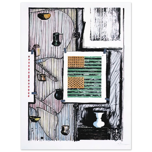 Jasper Johns - VENTRILOQUIST ULAE 235  75x100 cm / 30x40inches Fine Art Poster