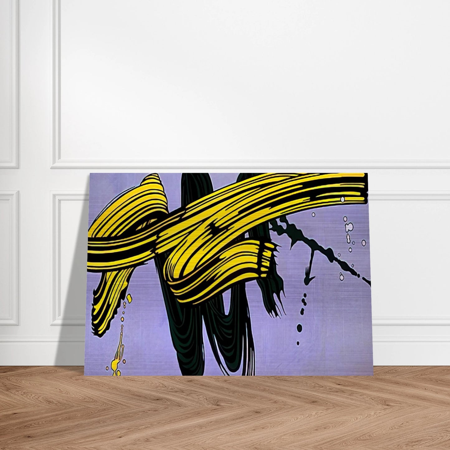 YELLOW AND GREEN BRUSHSTROKES 1966 - Roy Lichtenstein Brushed Aluminum Print - 70x100 cm / 28x40 inches | Roy Lichtenstein Aluminum Print | Roy Lichtenstein Prints