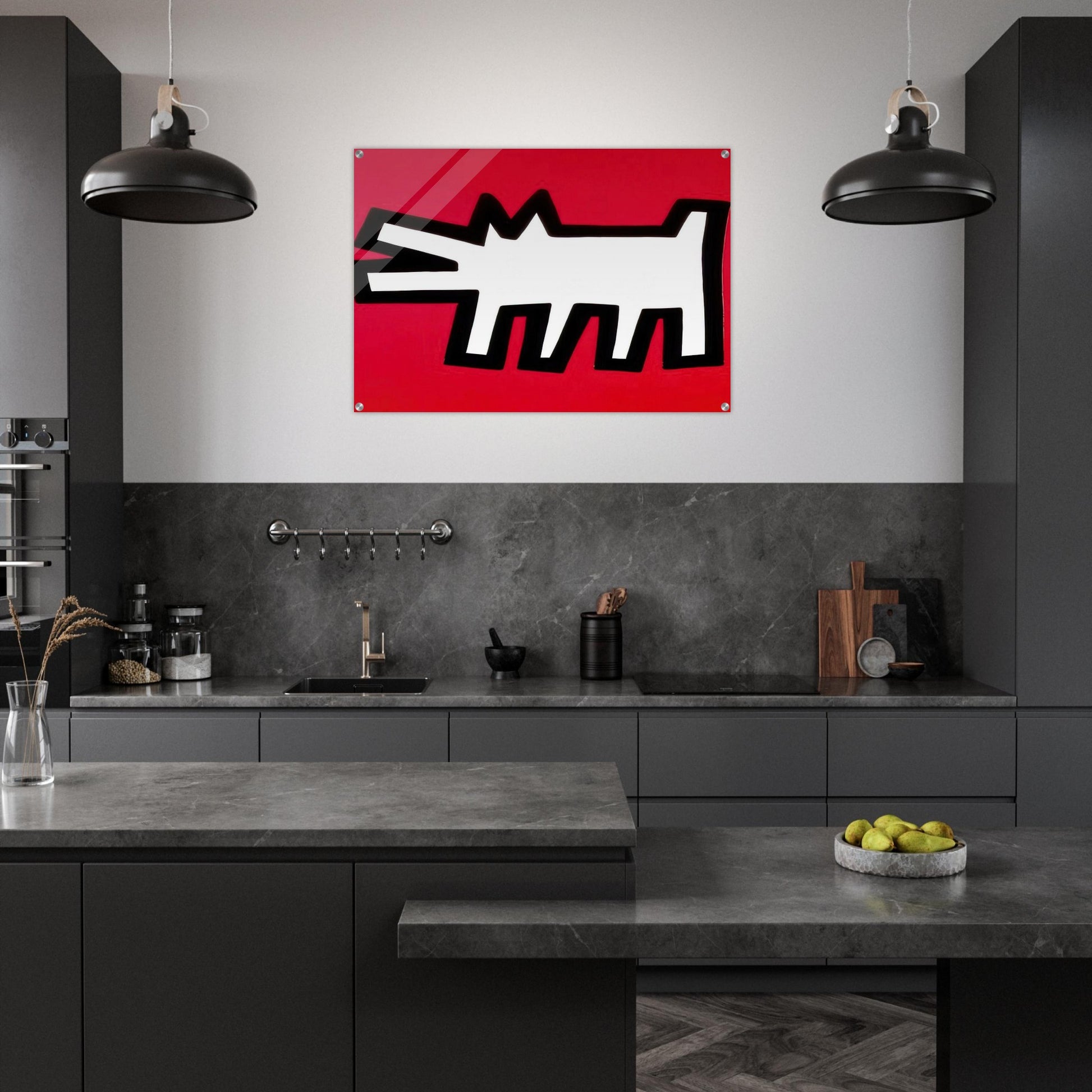 BARKING DOG 1990 - Keith Haring Acrylic Print - 70x100 cm / 28x40″ inches