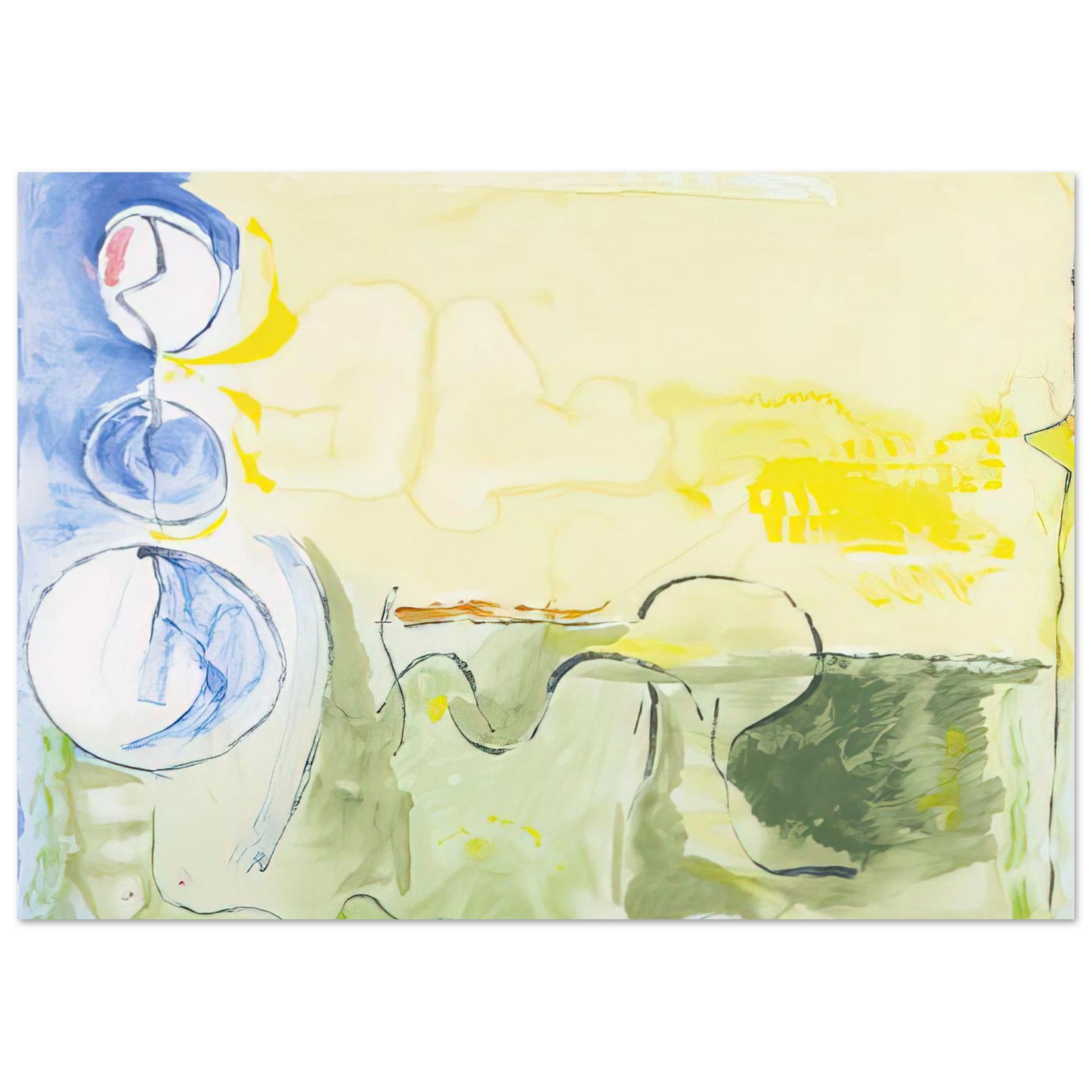 Helen Frankenthaler - Flotilla - 2006 Wall art - 40x40 cm / 16x16 inches - Premium Wooden Framed Poster With Fine Art Paper-canvas - Wood frame