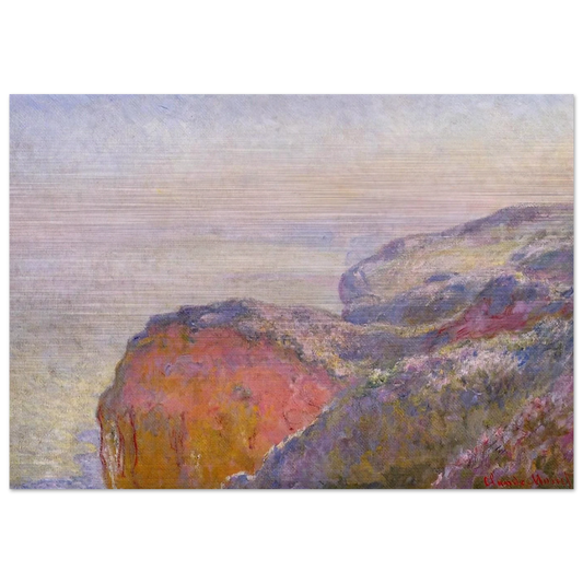 Cliff near Dieppe in the Morning - claude monet Brushed Aluminum Print - 70x100 cm / 28x40 inches | claude monet Aluminum Print | claude monet Prints