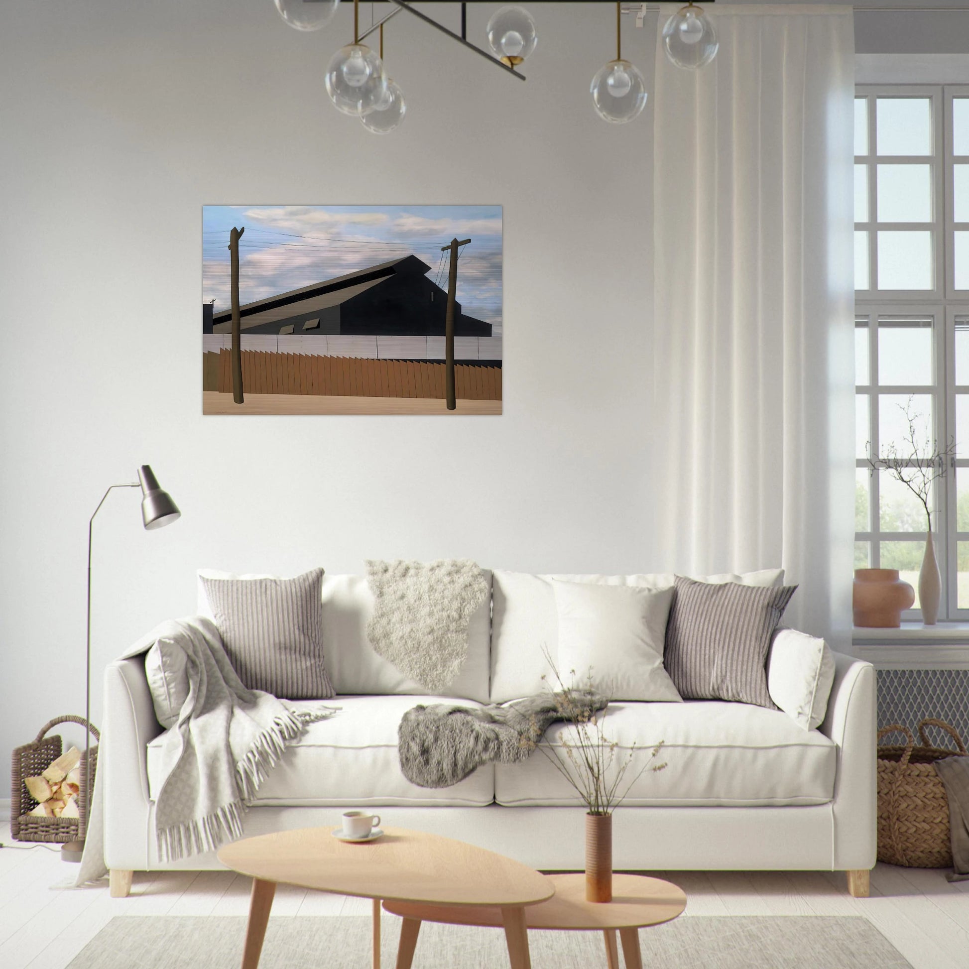 Steel Foundry, Coatesville, Pa. - 1937 - Ralston Crawford Brushed Aluminum Print - 70x100 cm / 28x40 inches | Ralston Crawford Aluminum Print | Ralston Crawford Prints