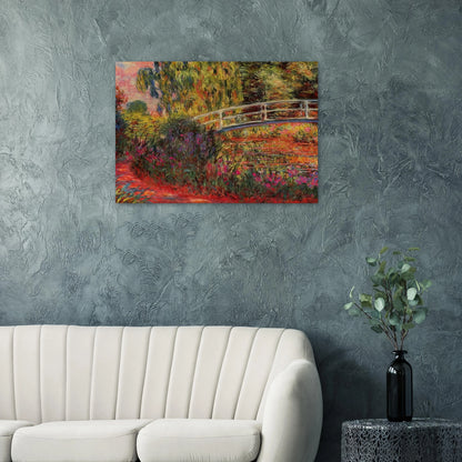 The Japanese Bridge The Water-Lily Pond, Water Irises - claude monet Brushed Aluminum Print - 70x100 cm / 28x40 inches | claude monet Aluminum Print | claude monet Prints