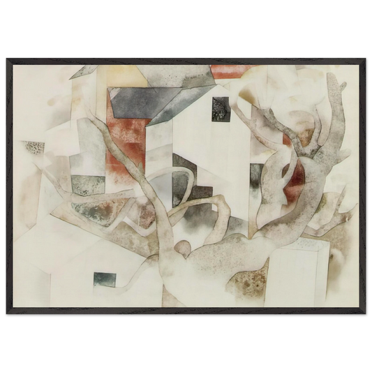 Trees and Barns Bermuda - 1917 - Charles Demuth 70x100 cm / 28x40 inches Framed Art Print – Black Wooden Frame