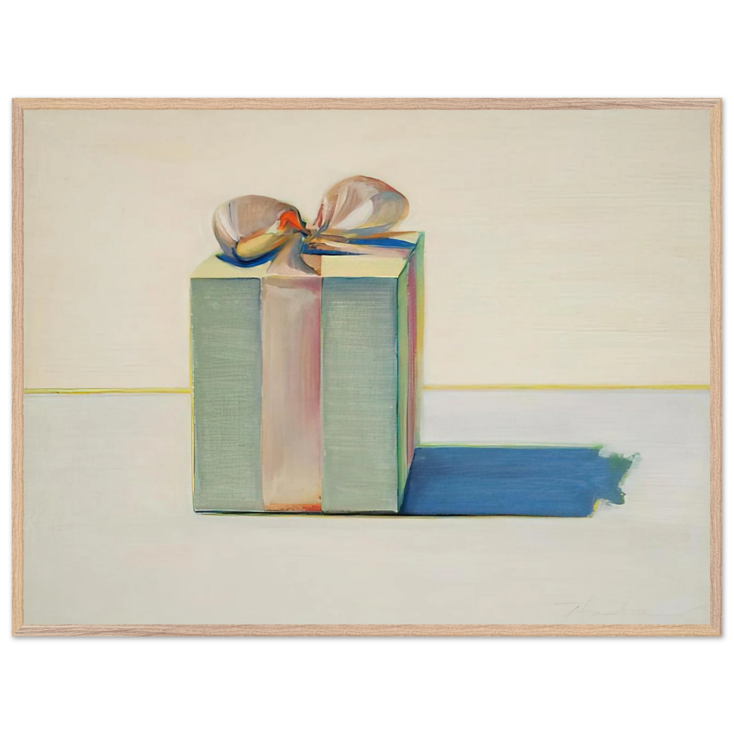 Wayne Thiebaud - Gift Box - 1971 Wall Art - 30x40 cm / 12x16 inches - Premium Wooden Framed Poster With Fine Art Paper-canvas - Wood frame