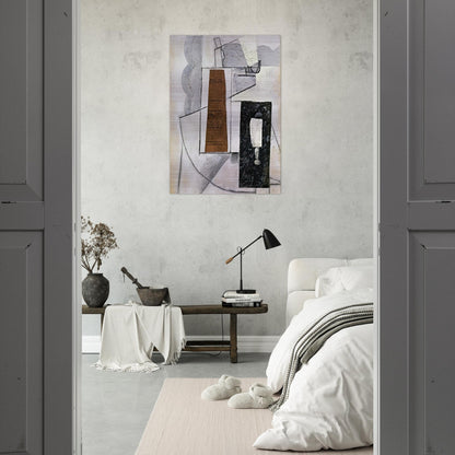BOTTLE AND GLASS 1 - Juan Gris Brushed Aluminum Print - 70x100 cm / 28x40 inches | Juan Gris Aluminum Print | Juan Gris Prints