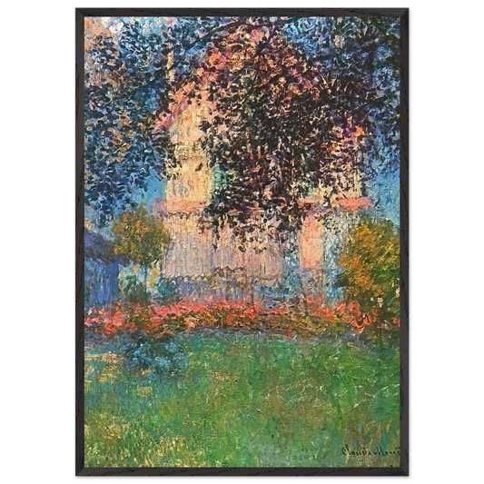 The Artists House in Argenteuil - claude monet 70x100 cm / 28x40 inches Framed Art Print – Black Wooden Frame