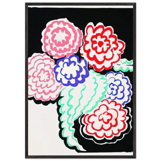 Wall artD181OULEURS IDEES 2 - Sonia Delaunay 70x100 cm / 28x40 inches Framed Art Print – Black Wooden Frame
