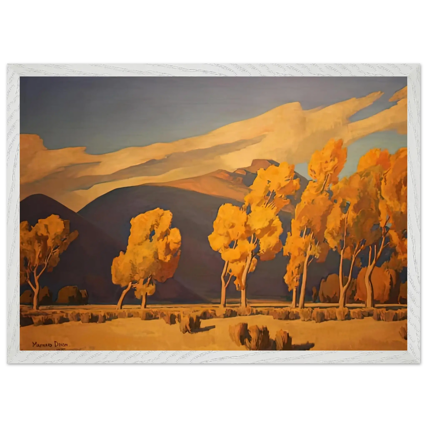 Maynard Dixon - NOVEMBER IN NEVADA 1935 Wall art - A1 (59.4 x 84.1  cm) - Premium Wooden Framed Poster With Fine Art Paper - Wood frame