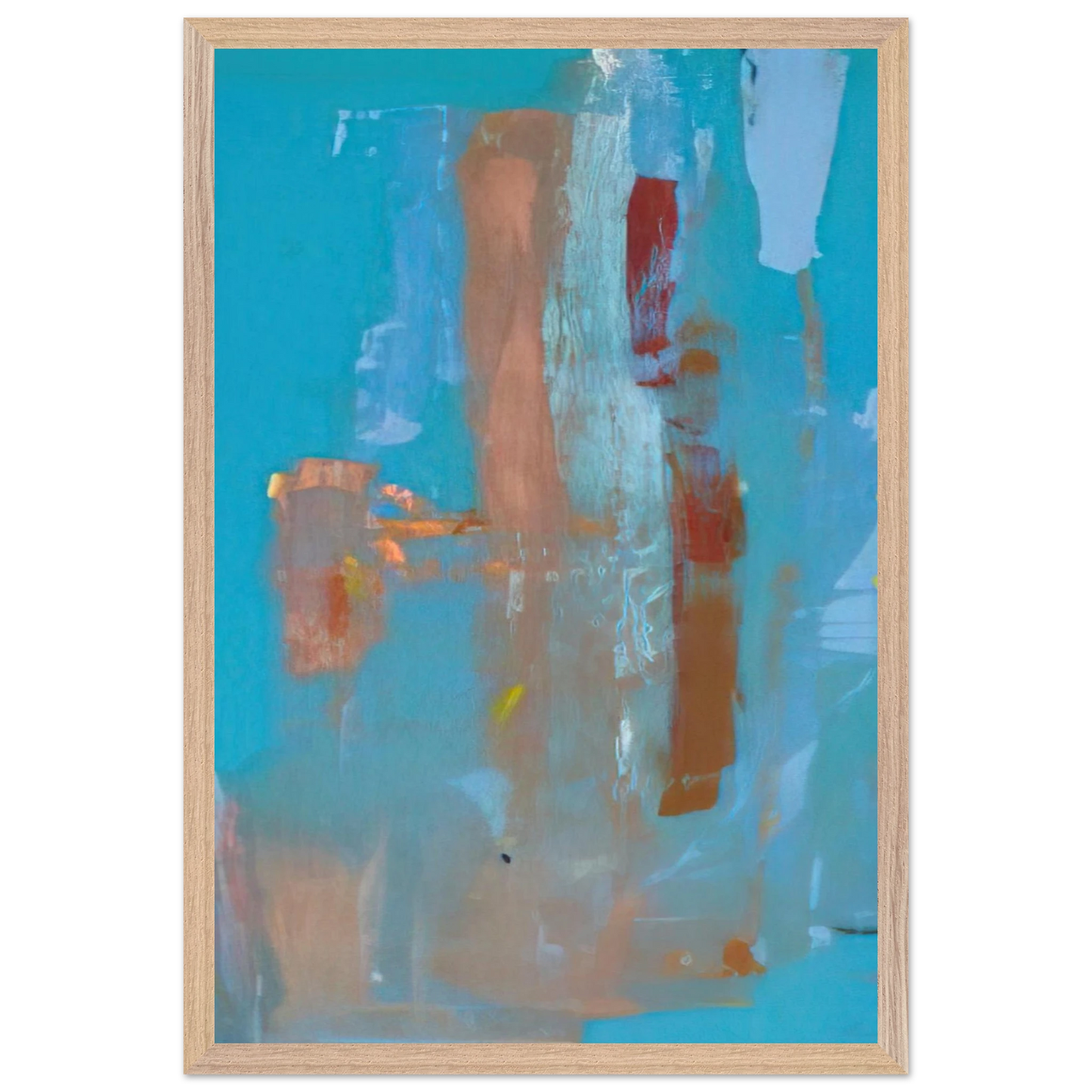 Helen Frankenthaler - In on Blue - 1976 Wall art - A2 (42 x 59.4  cm) - Premium Wooden Framed Poster With Fine Art Paper-canvas - White frame