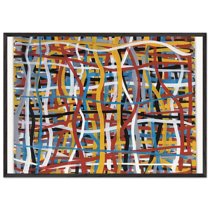 Irregular Vertical and Horizontal Bands of Color Superimposed - Sol LeWitt 70x100 cm / 28x40 inches Framed Art Print – Black Wooden Frame